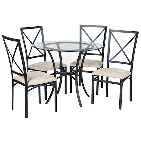 Rounde Dinner Table w/ 4 Side Chairs